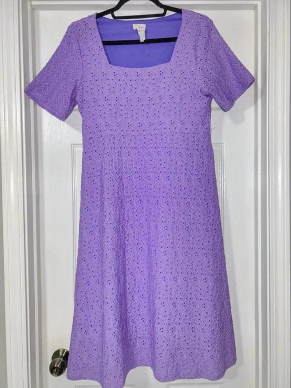 P&Rose Vintage Lavender Eyelet A-Line Dress Size Medium